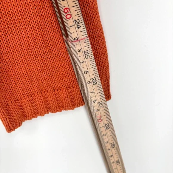 Max Mara Weekend 100% Cotton Orange Zip Cardigan Sz XL Made in Italy - Picture 6 of 12
